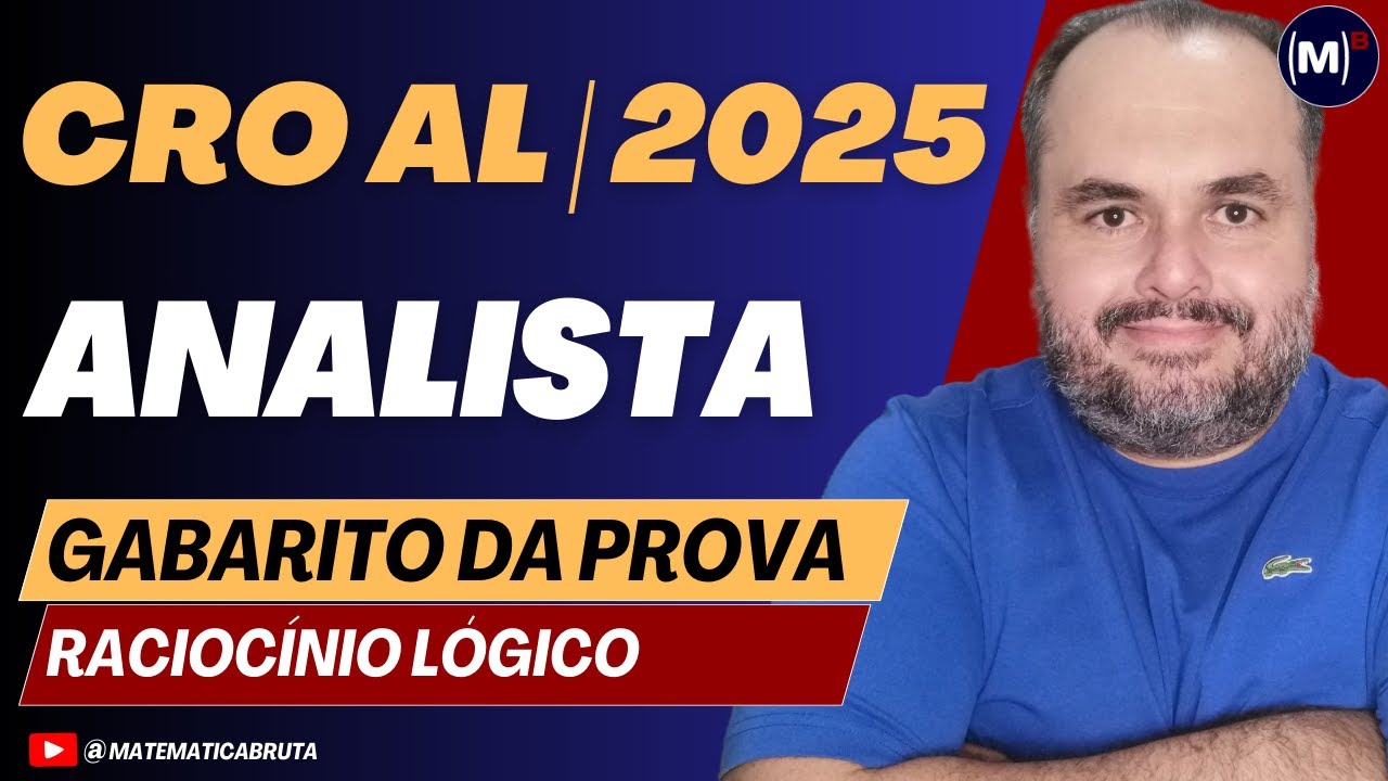 Gabarito CRO AL 2025 | Racioc&iacute;nio L&oacute;gico para Analista - QUADRIX