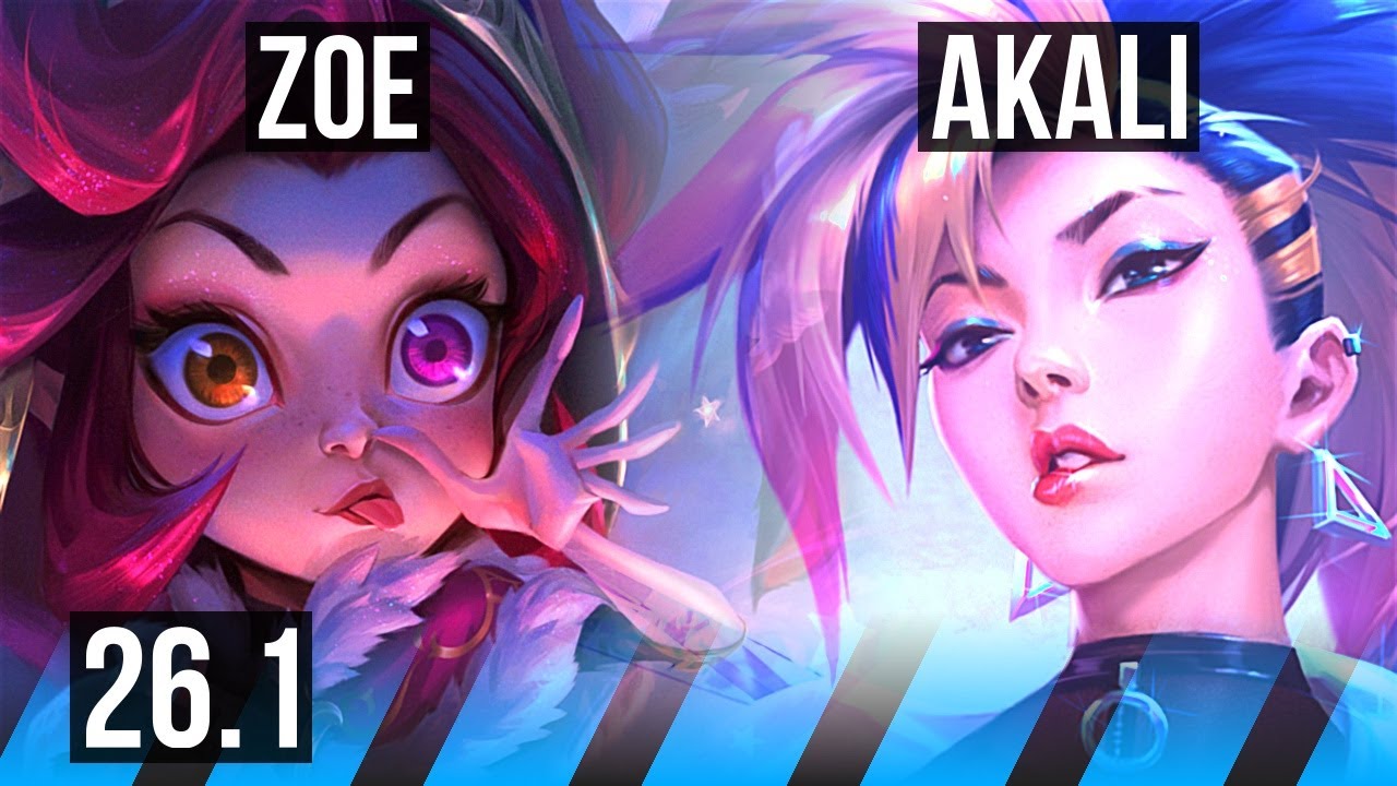 ZOE vs AKALI (MID) | 44K damage | KR Challenger | 26.1