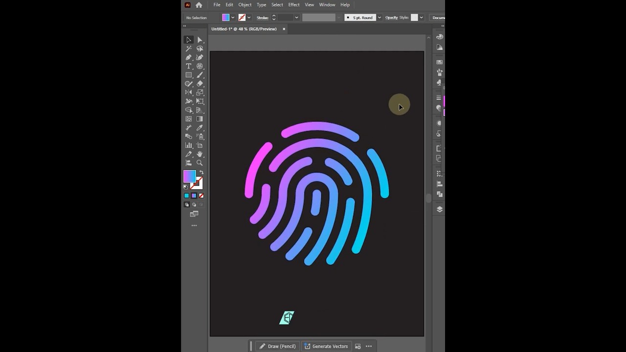 How to Create a Finger Print Icon in Adobe Illustrator #adobeillustrator #adobeillustratortutorial