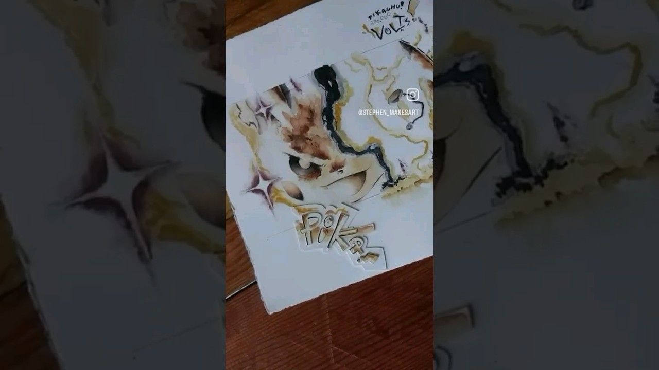 Watercolor Pikachu Mange Panel complete 