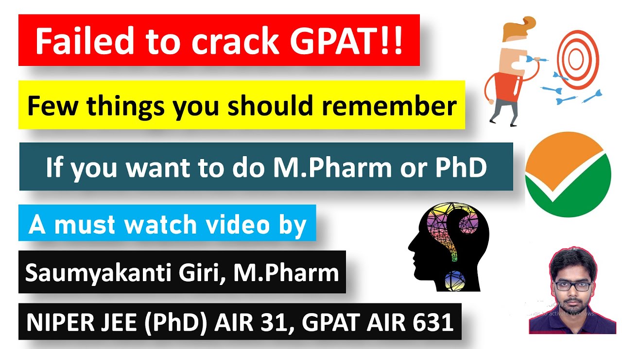 Failed to crack GPAT.!! Not qualified in GPAT I This is for you if you want to do M.Pharm or PhD