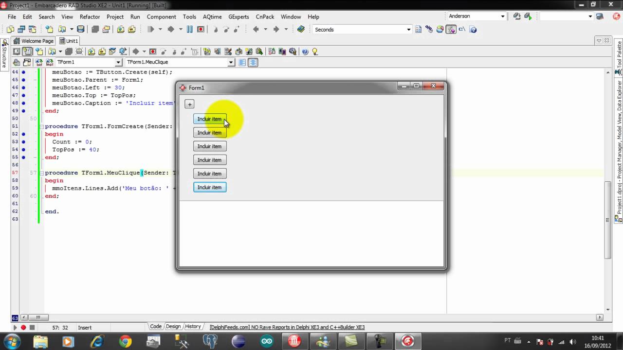 Criando objetos em RunTime - Delphi
