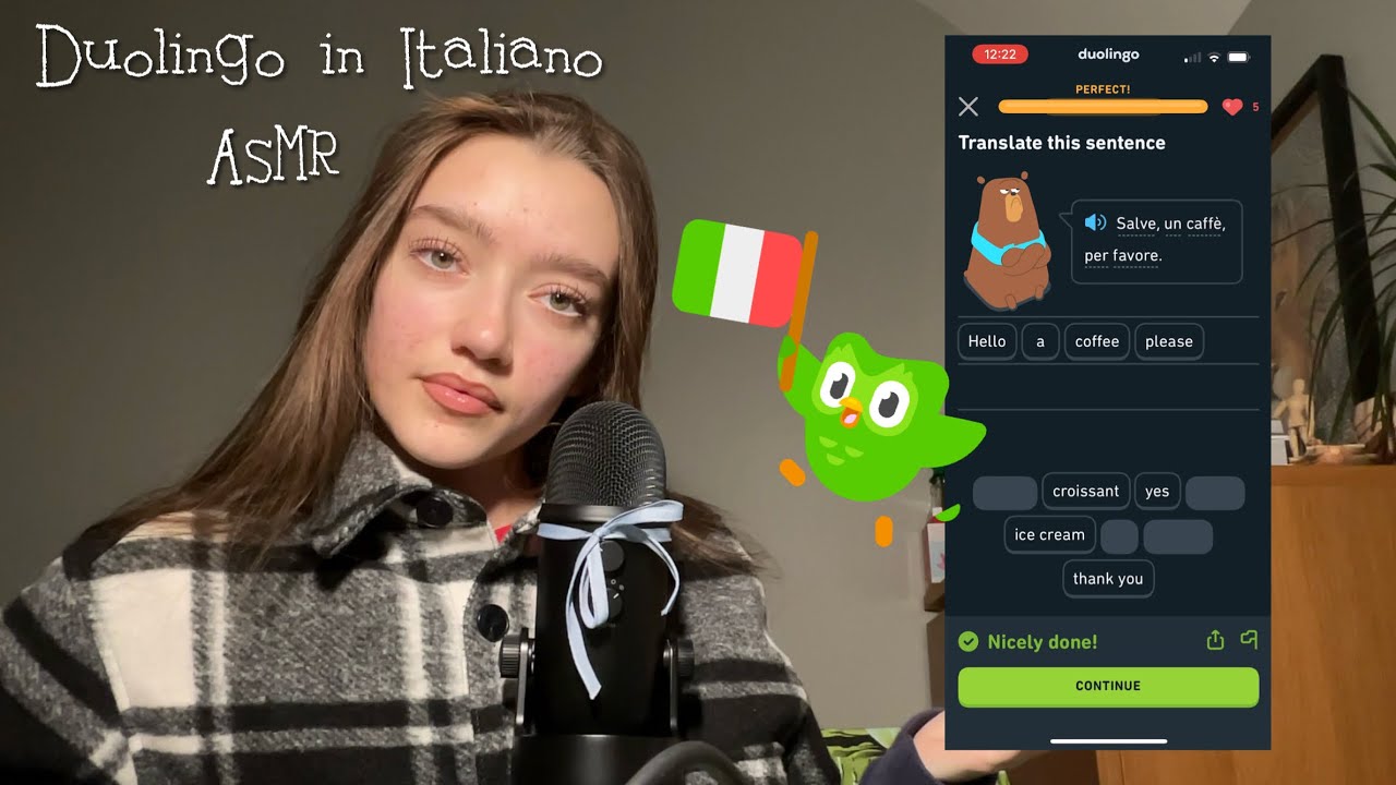 ASMR in Italiano su Duolingo | Duolingo in Italian | Clicky whispers