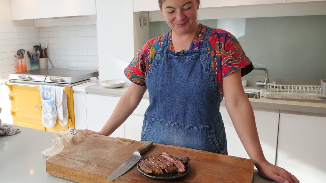 Cooking Steak on the Hot Plate