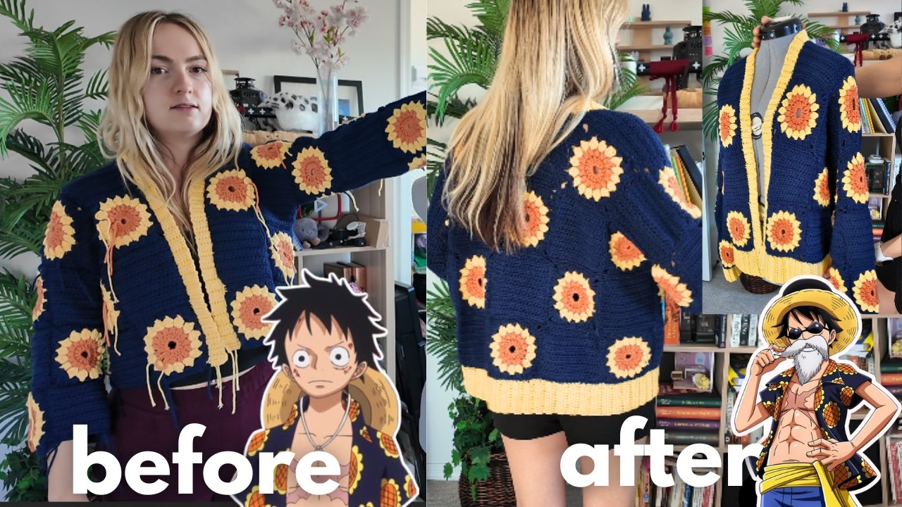 SAVING my UGLY WIP!! | crochet vlog | Luffy cardigan