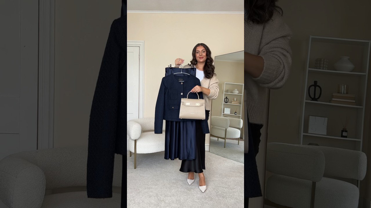 GET READY WITH ME: NAVY SATIN SKIRT OUTFIT FOR AUTUMN 2023 
