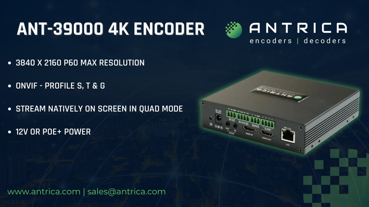 ANT 39000 4K High Performance Video Encoder | Product Overview | Antrica