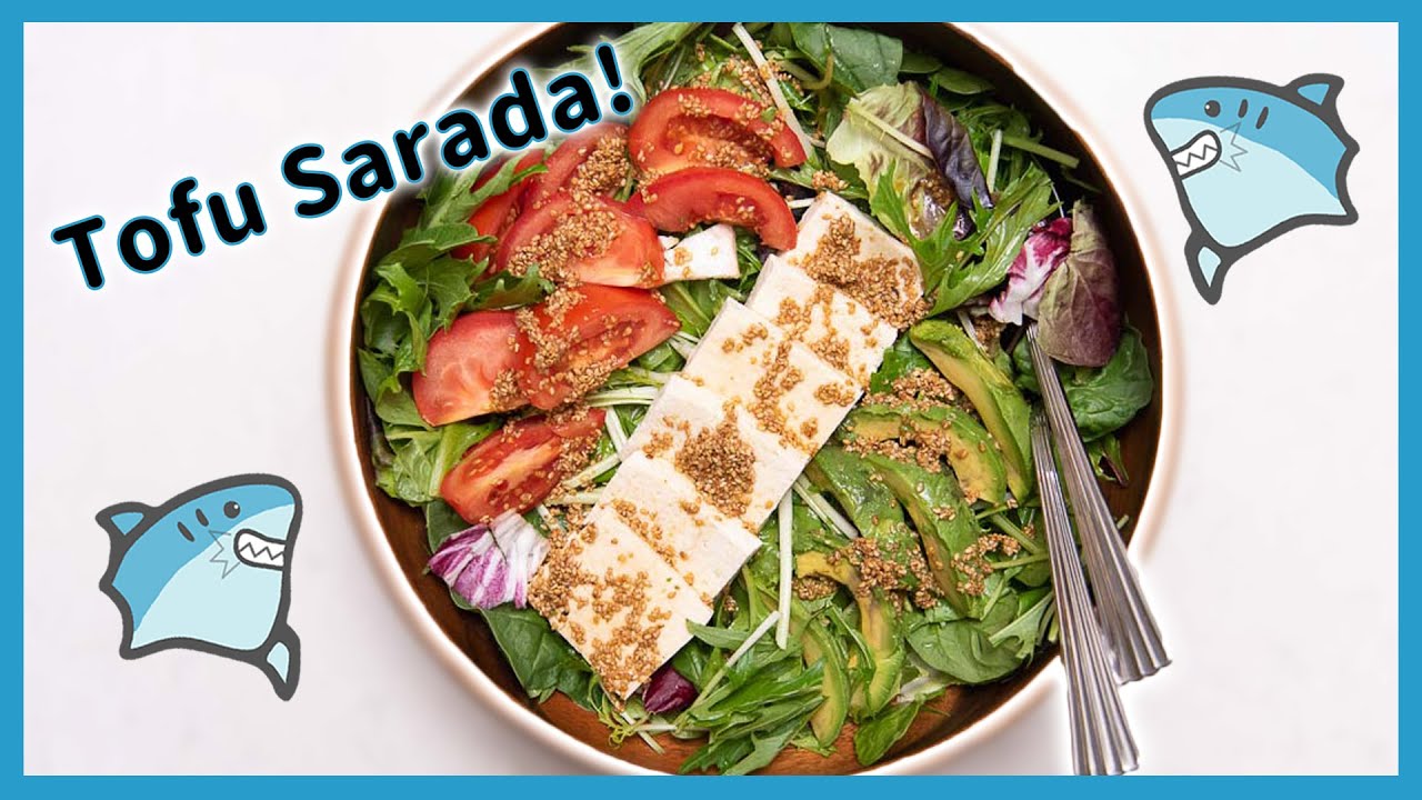 Japanese style tofu recipe | Mizuna Salad and Sesame vinaigrette 🥗