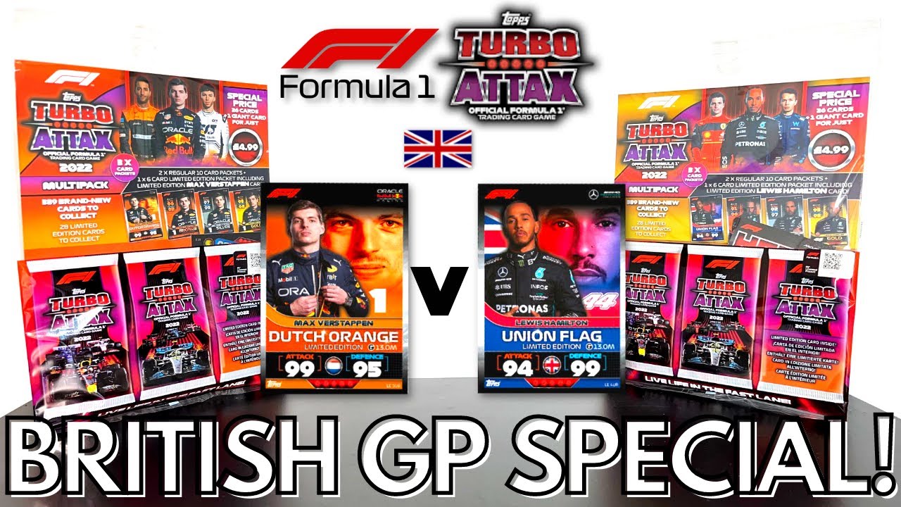 BRITISH GRAND PRIX SPECIAL! HAMILTON v VERSTAPPEN MULTIPACK BATTLE! TOPPS FORMULA 1 TURBO ATTAX 2022