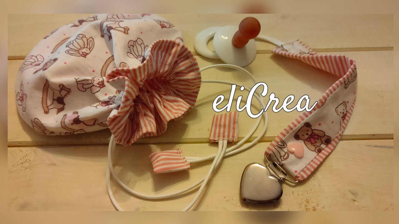 SET PORTACIUCCIO sacchetto tondo e laccetto con clip facilissimo  #elicrea #cucitocreativo #diy