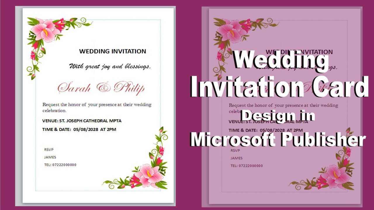 How to design wedding invitation Card | Wedding Card design in Microsoft Publisher