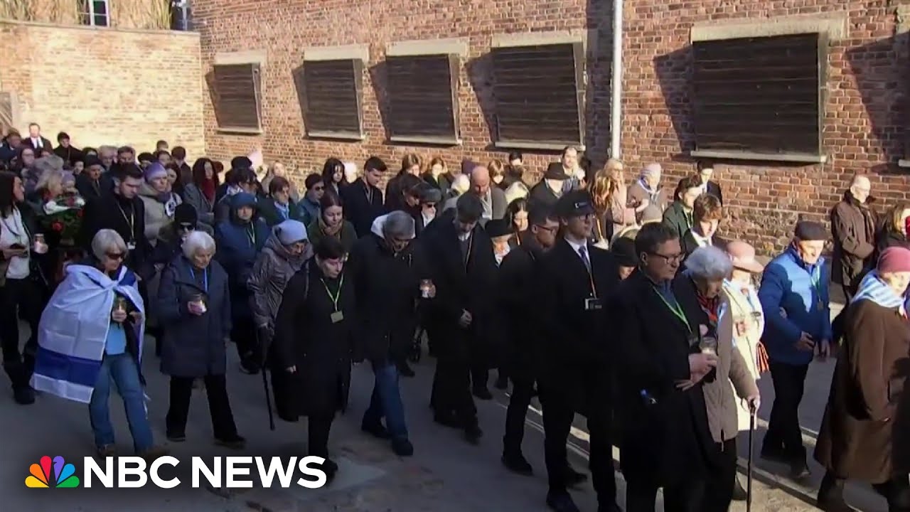 Returning Auschwitz survivors say 'never' allow history to repeat