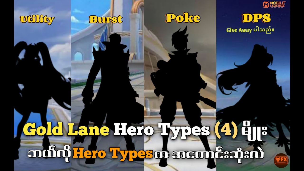 Gold Lane Hero Types ( ၄ ) မျိုး | ဘယ်လို Hero က Rank မှာ အကောင်းဆုံးဖြစ်နိုင်လဲ |VillainFailExp
