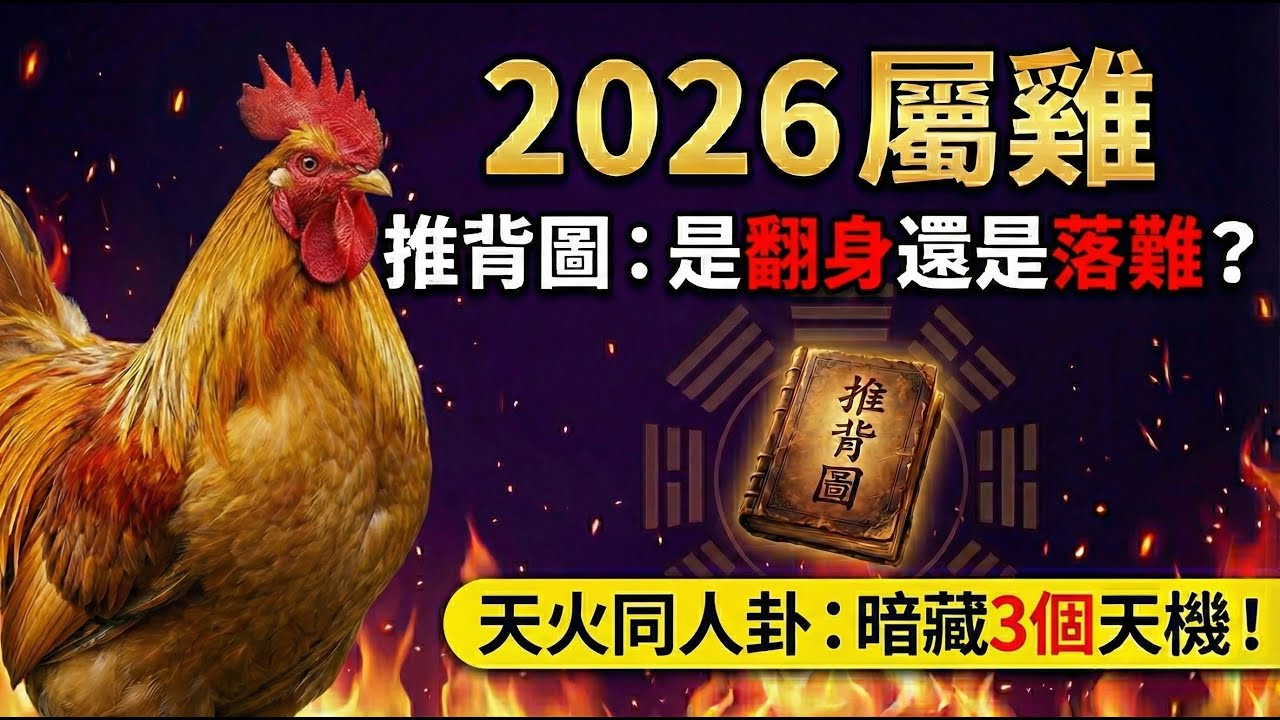 最神準預言！【生肖雞 2026】翻身還是落難？「天火同人卦」暗藏3個騰飛命脈！《推背圖》43象洩漏：屬雞人如何在赤馬年借勢翻身？#2026年生肖雞運勢 #屬雞 #生肖雞 #推背圖 #易經 #赤馬紅羊年