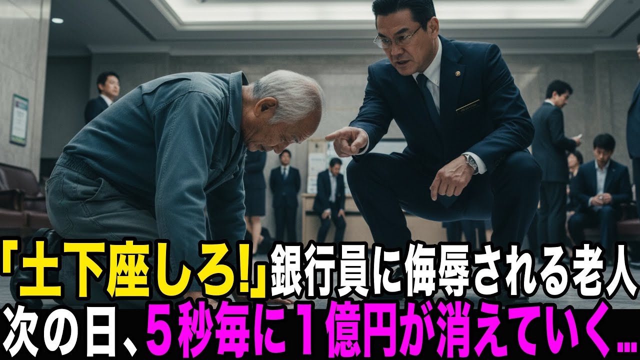 頭が高い！土下座しろ！」人前で銀行員に侮辱される清掃員の老人――次の日、銀行から５秒ごとに１億円が消えてゆく