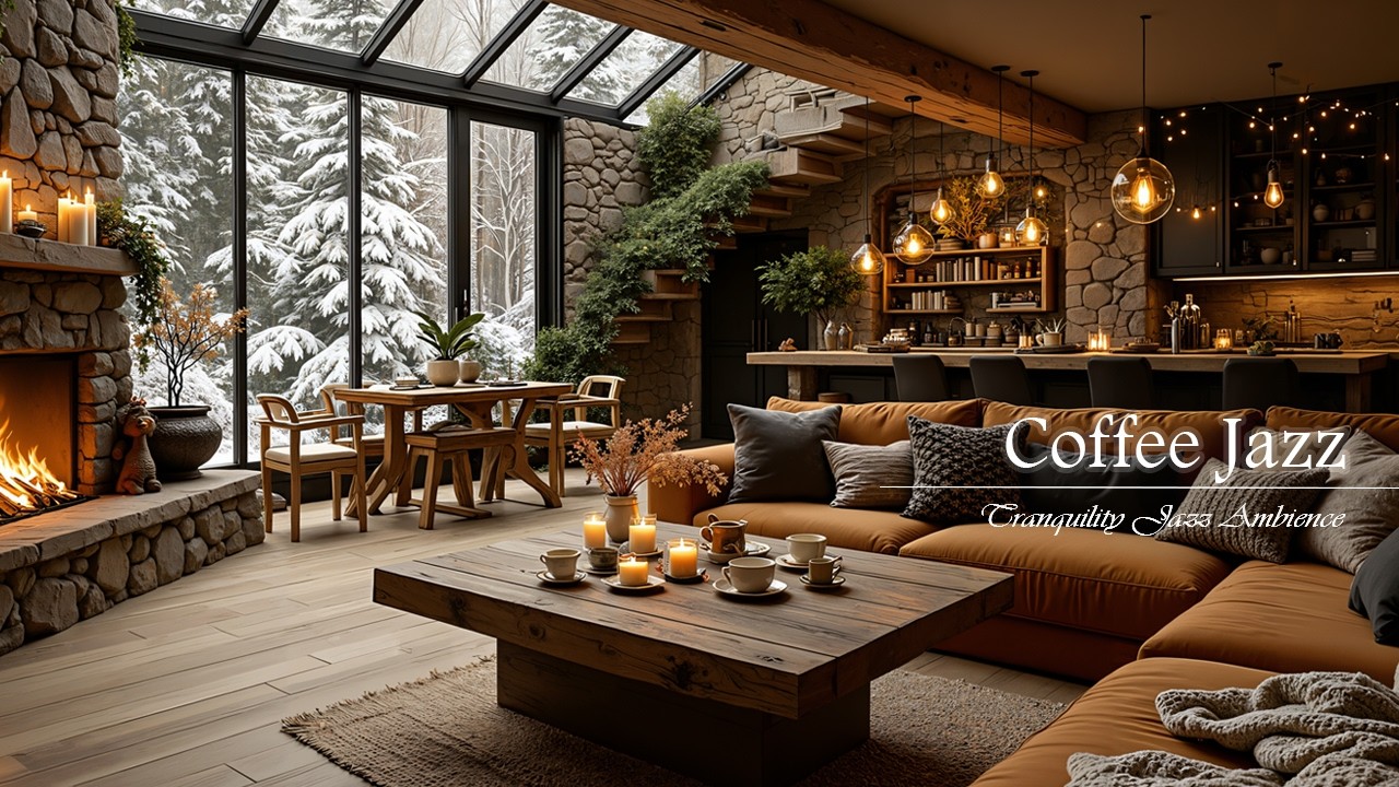 Cozy Cafe Jazz Ambience in the Forest | Coffee and Tranquil Morning Jazz Music for Work, Study