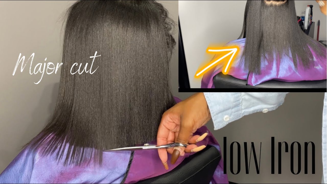 Low iron made her hair break , so we cut it ! Silk press /Healthy hair