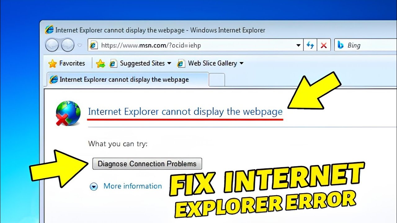 Fix Internet Explorer Cannot Display the Webpage | Diagnose Connection Problems Windows 7 (2026)