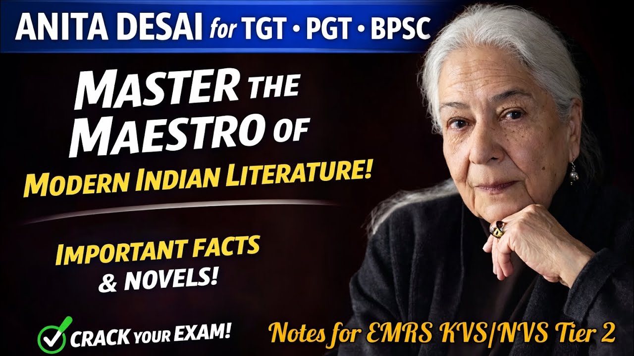 Anita Desai #kvsnvs #emrstier2 #anitadesai #englishliterature #tgtpgtenglish #dsssbenglish #ugcnet 
