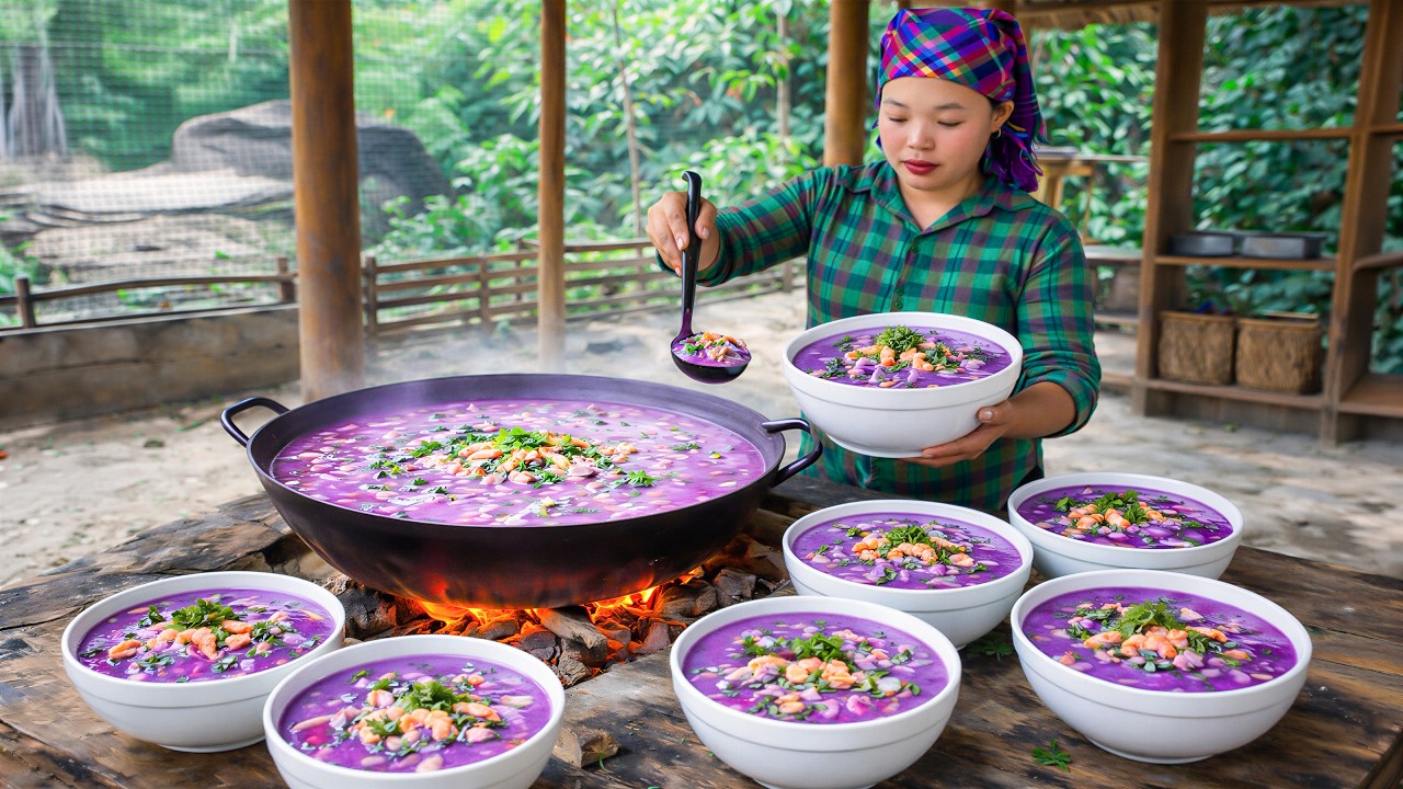Soup Recipe: Secret to Making Appetizing Purple Yam Soup by Single Girl | Simple Home Cooking