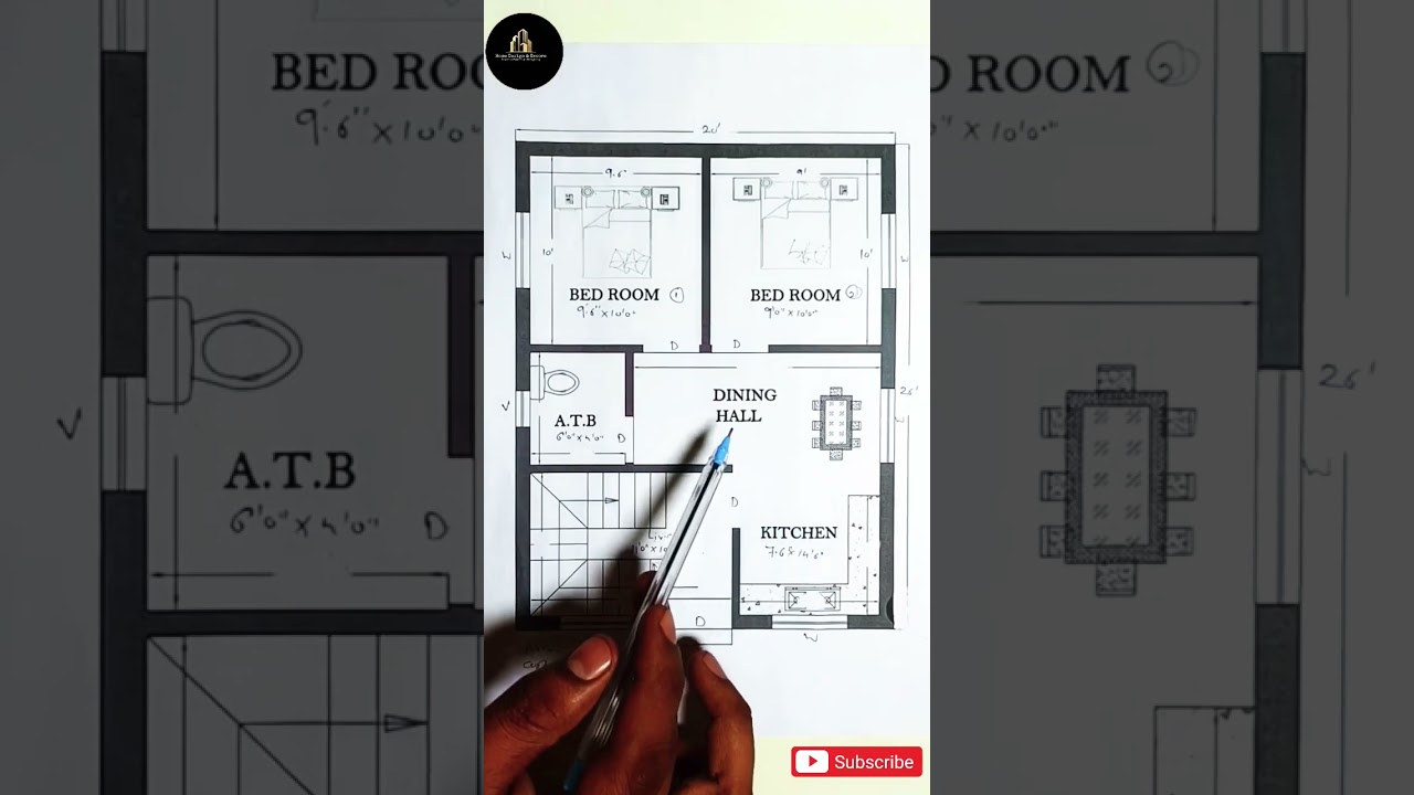 20x26 House Plan Explained II Cost - 5 Lakhs II 2BHK II 520 Sqft House Plan #shorts