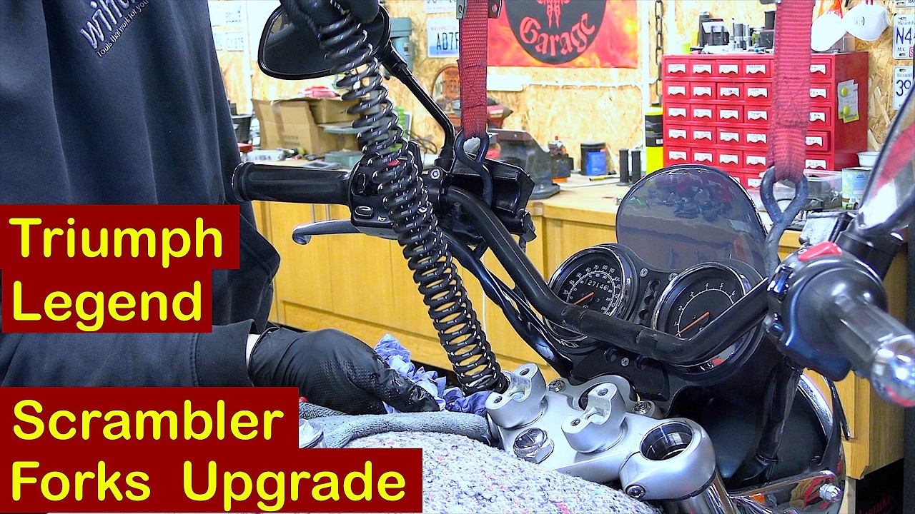 Triumph Legend 2.0: Скремблер. День 3. (Обновление масла в вилке!)