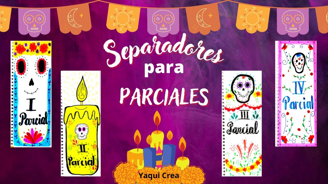 SEPARADORES para PARCIALES inspirados en el Día de Muertos | Separadores para Cuadernos