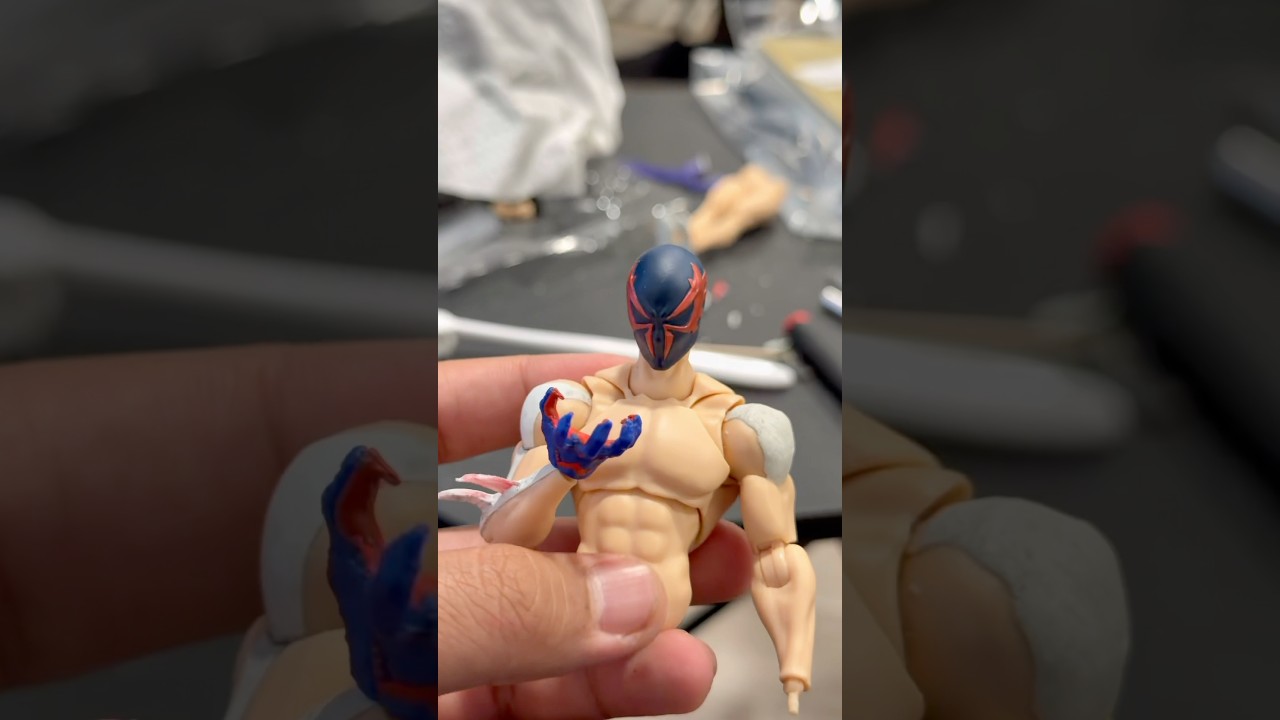 Custom Spider-Man 2099 Progress Pt.1 ‼️🚹 #art #spiderman #custom #customfigure #marvel #mafex