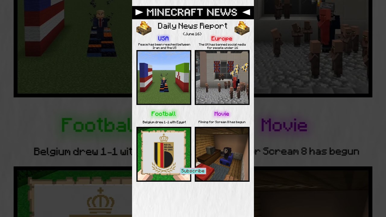 Daily news in 5 seconds.  #minecraft #news #fyp #games