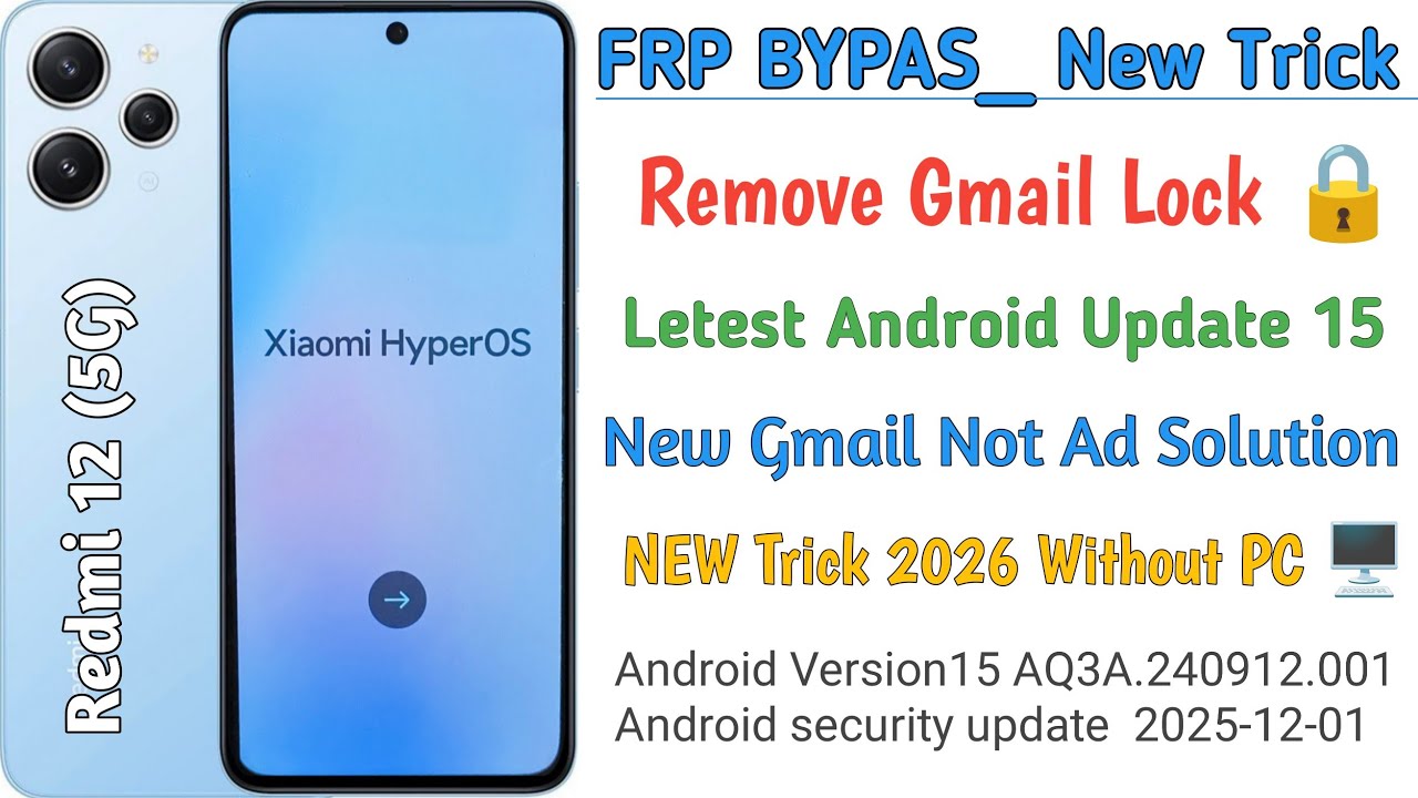 Redmi 12 5g frp bypass new method