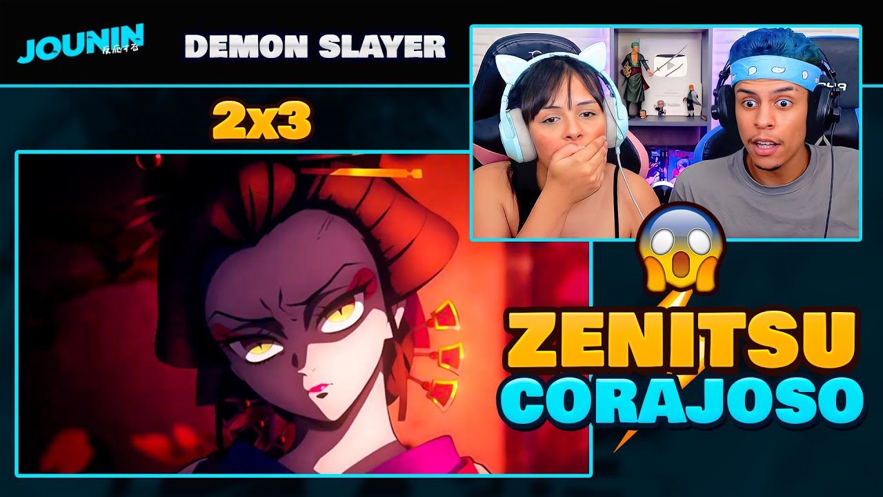 (F ZENITSU ?😥) | DEMON SLAYER - 2ºT EP 3 🇧🇷 | [React em Casal] 🔥