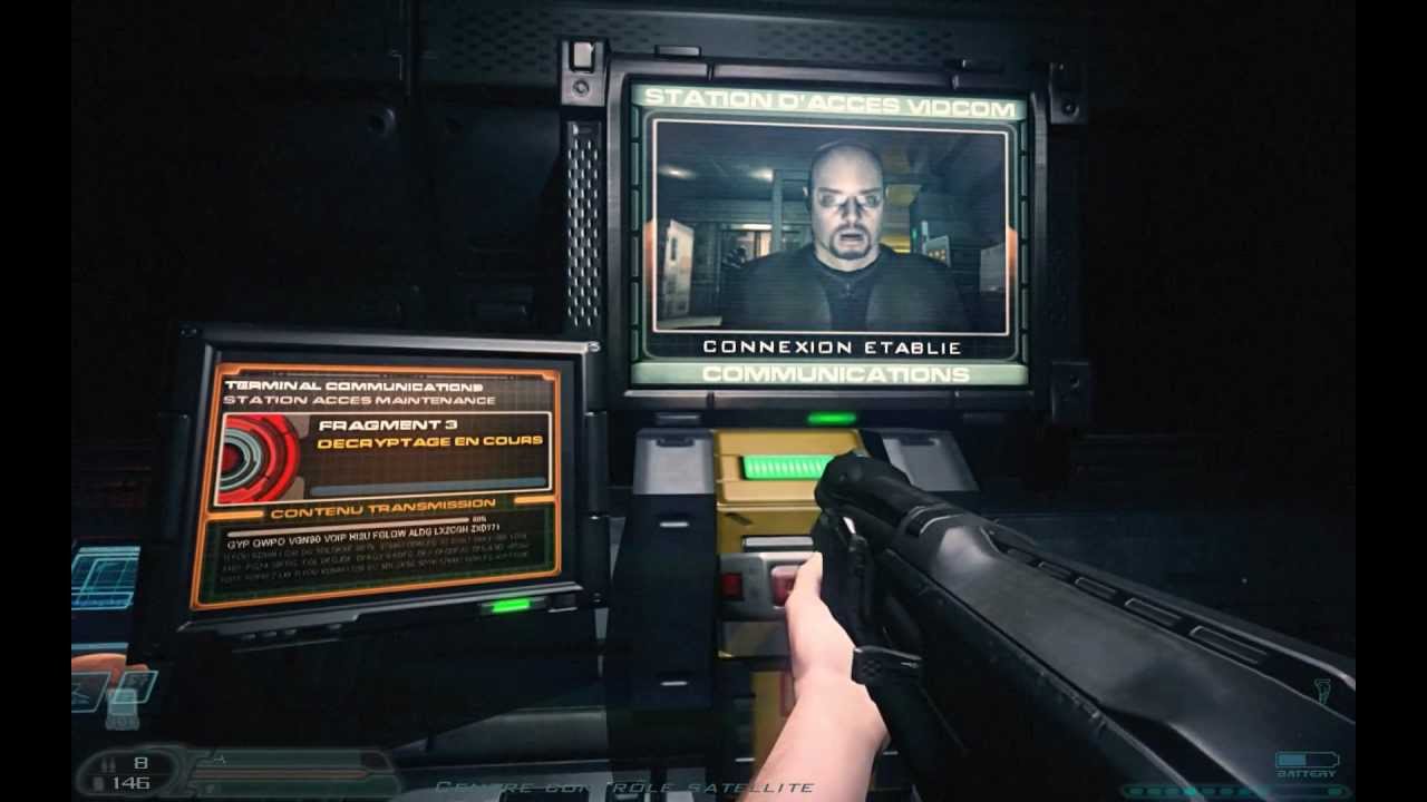 Doom 3 (PC) Sikkmod 1.1 + texture packs gameplay - Communications Tower
