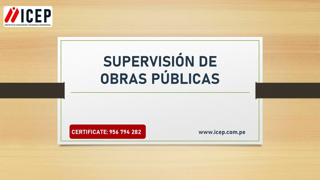 SUPERVISIÓN DE OBRAS PÚBLICAS