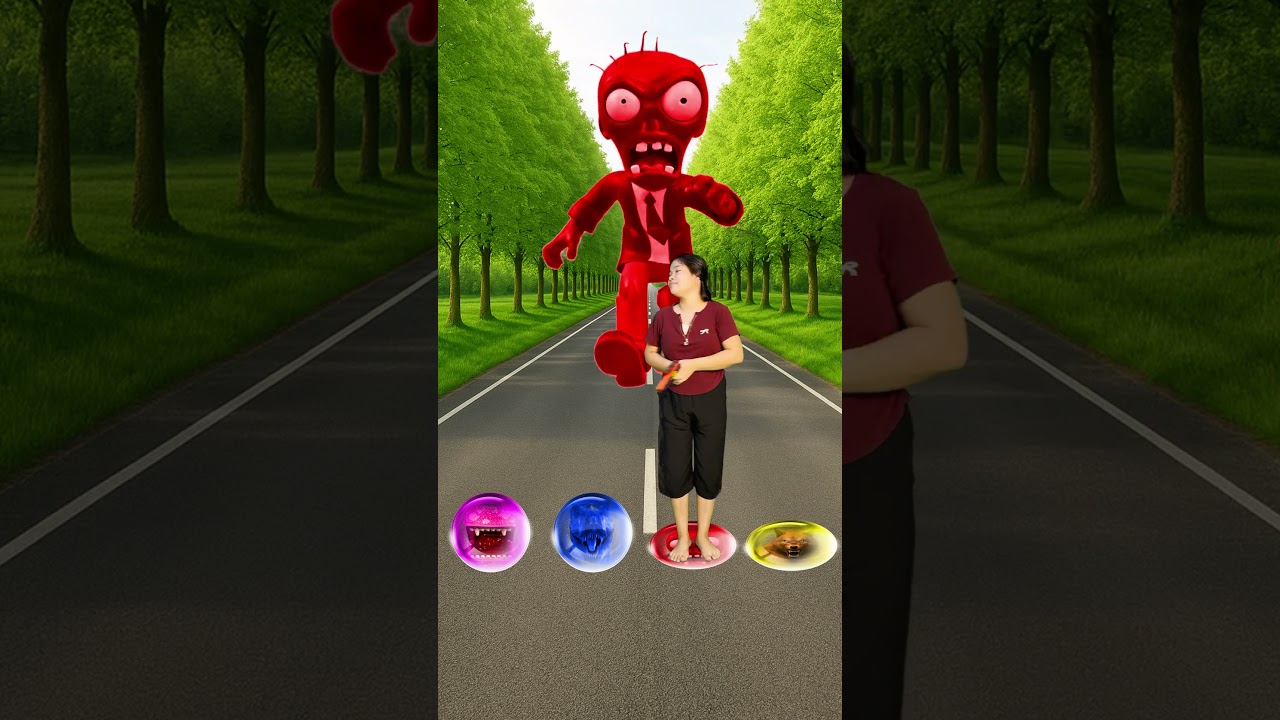 I jump on bubble ball to wolf, zombie, dinosaur & big monster Pac-Man #shorts