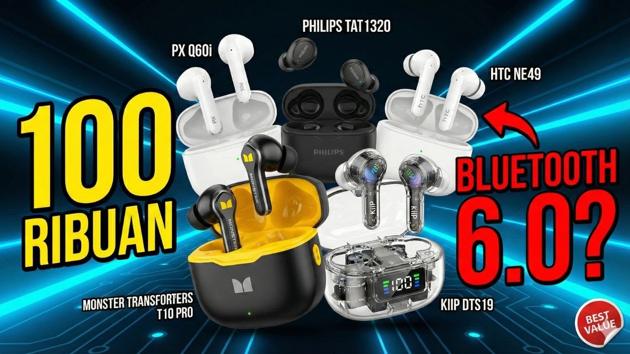 5 REKOMENDASI TWS Bluetooth 6.0 Murah Terbaik 2025 (Cuma 100 Ribuan!)
