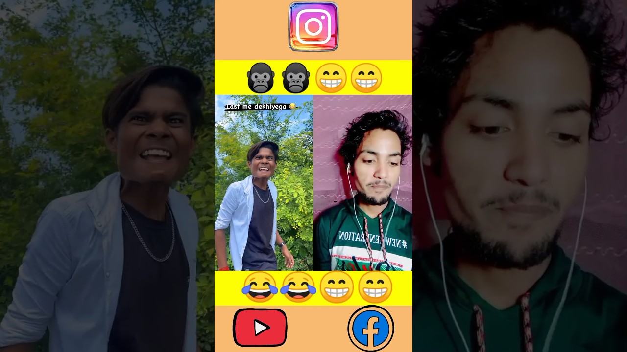 Gorilla funny video reaction #funny #youtubeshorts #shortsfeed