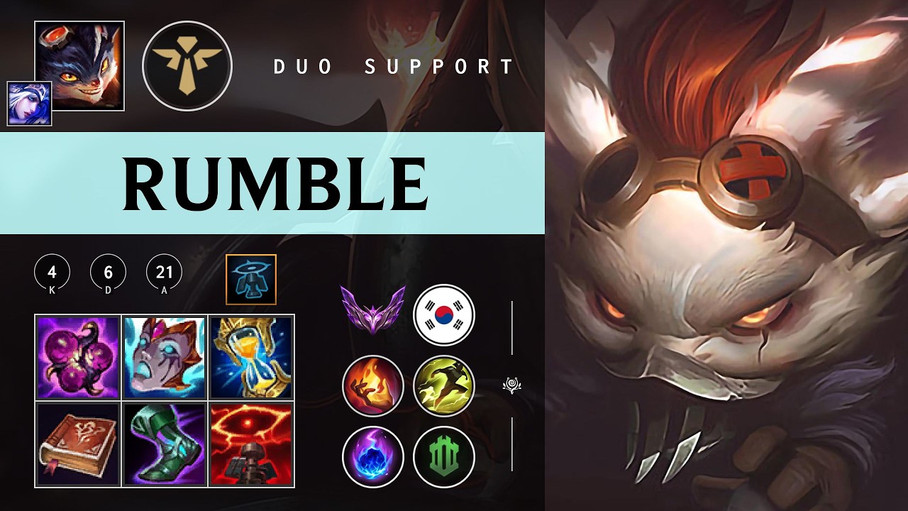 Rumble Support vs Rakan - KR Master Patch 26.05