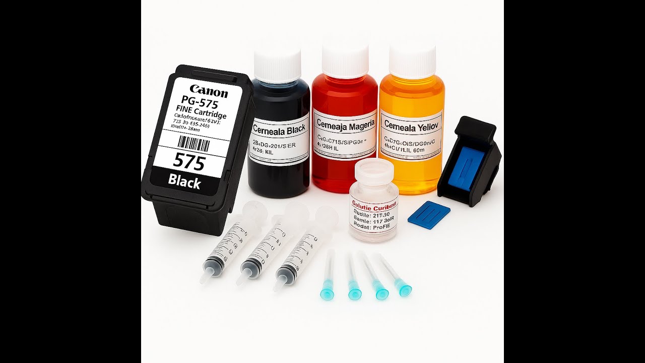 Tutorial refill / reumplere cartus Canon PG-575 PG-575XL
