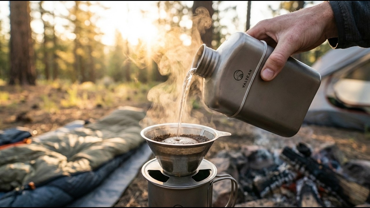 Titanium Canteen Set for Winter Camping | No Coating, Built to Last