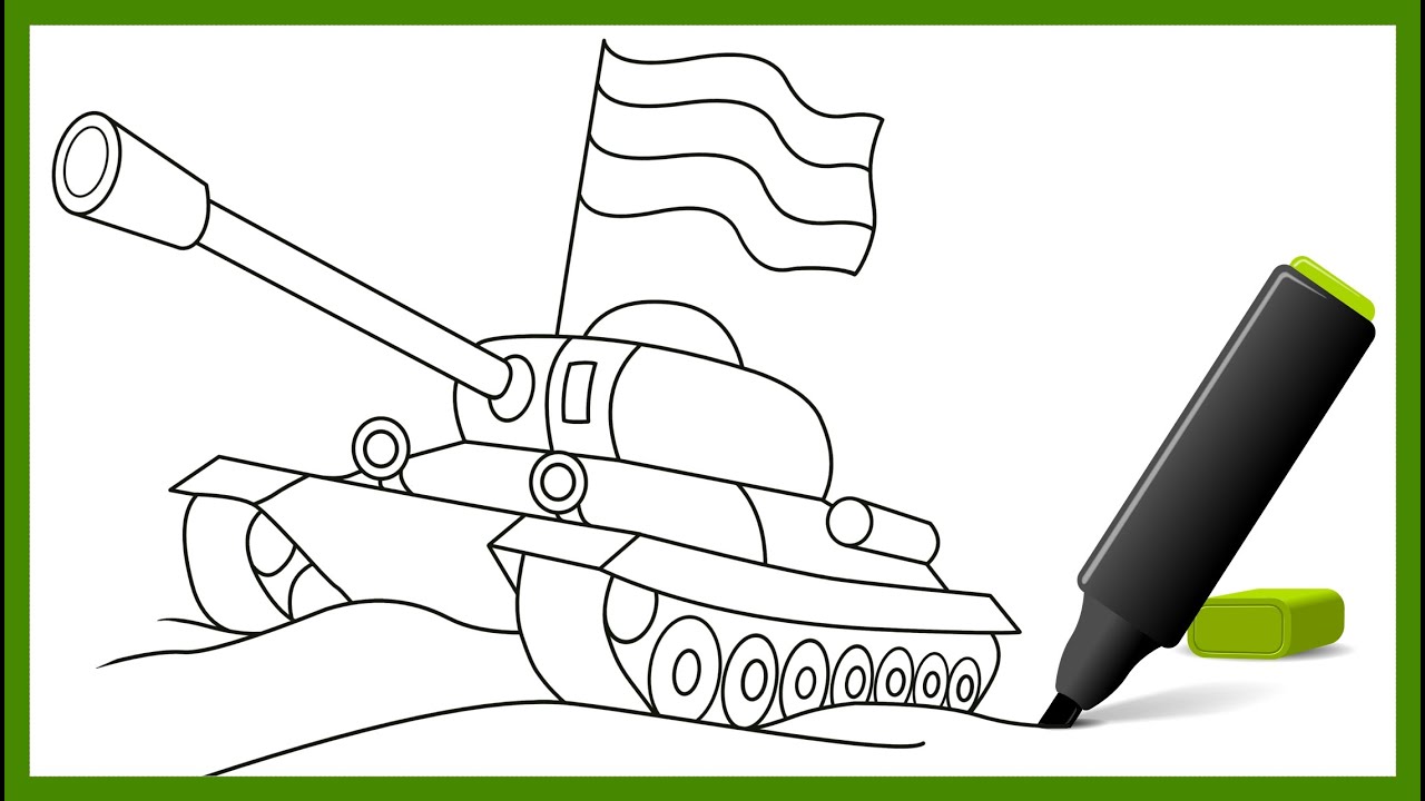 Как нарисовать танк \\ рисунок ко дню победы  / 9 мая \\ рисуем танк