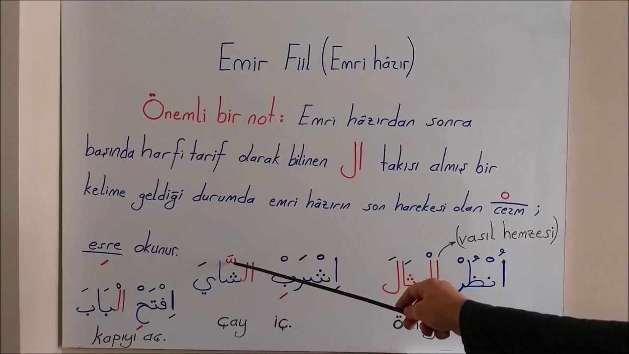 Emir Fiil Tablolu Anlatım ve Örnekler