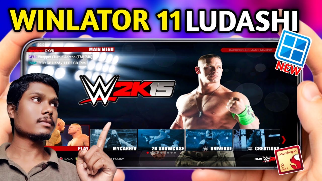 WWE 2K15 PC on Android – Full Installation+Unlock All Superstars |Winlator Ludashi 2.5 Best Settings