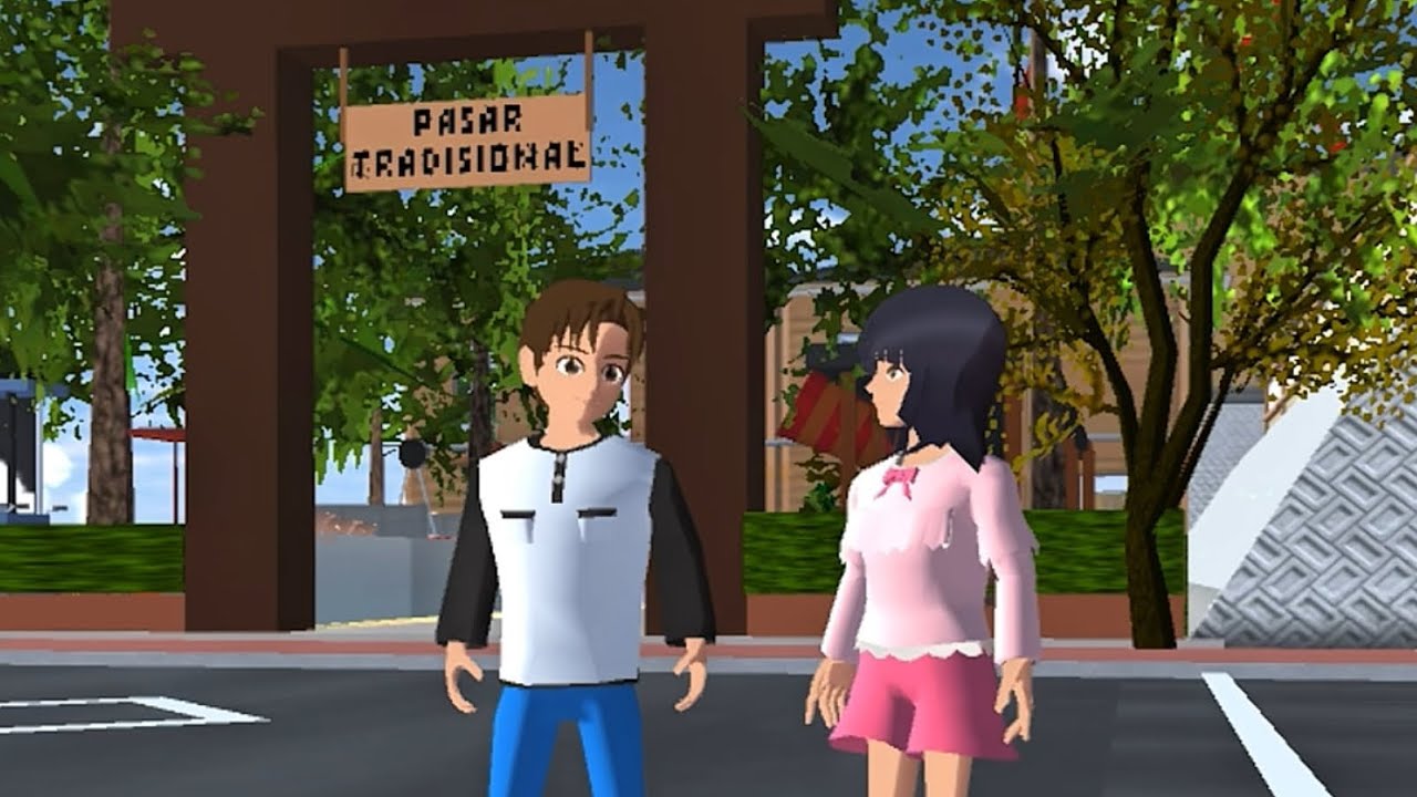 Yuta Mio Goes to See the Traditional Market in Sakura Town - Sakura School Simulator 