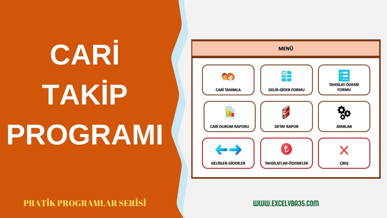 Excel ile Cari Takip ve Müşteri Yönetim Programı | Gelir-Gider Takibi | Tahsilat-Ödeme İzleme