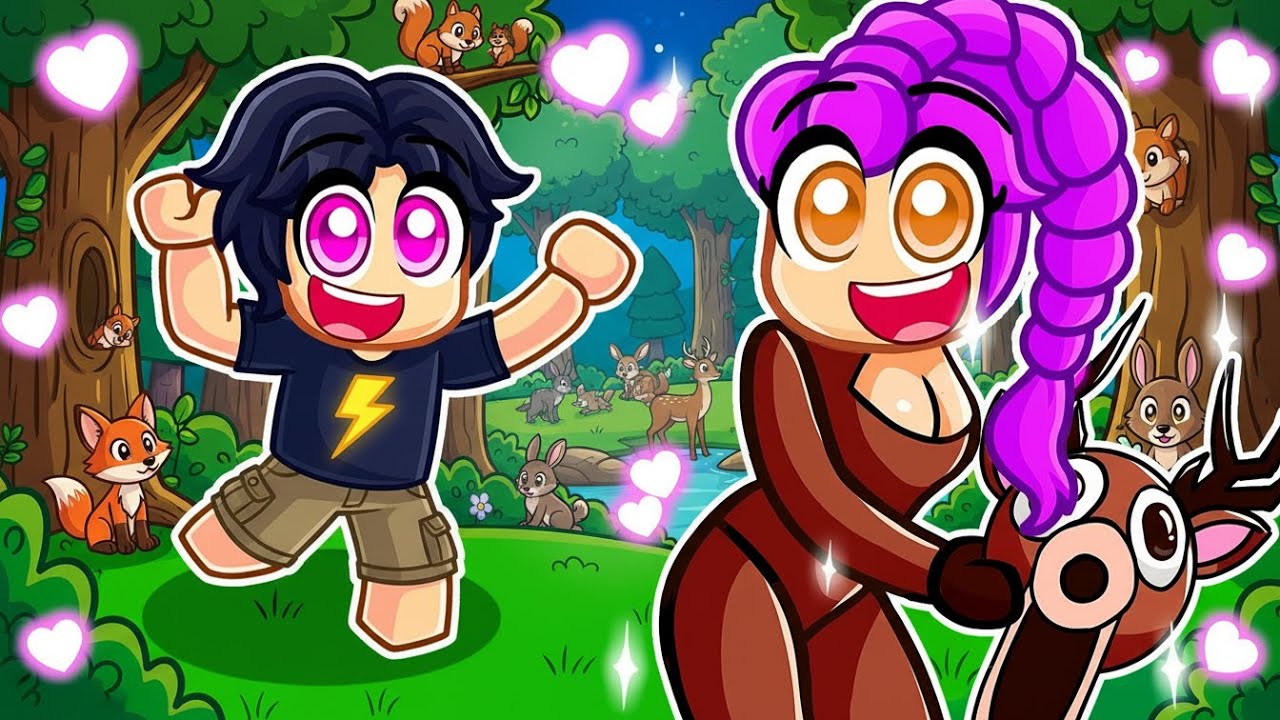 ¡Aventuras en el bosque! Atrapados con una chica ciervo en Roblox durante 99 noches