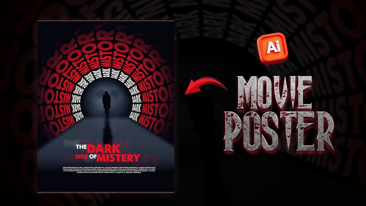 Create Modern Horror Movie Poster Design in Adobe Illustrator ⚡.