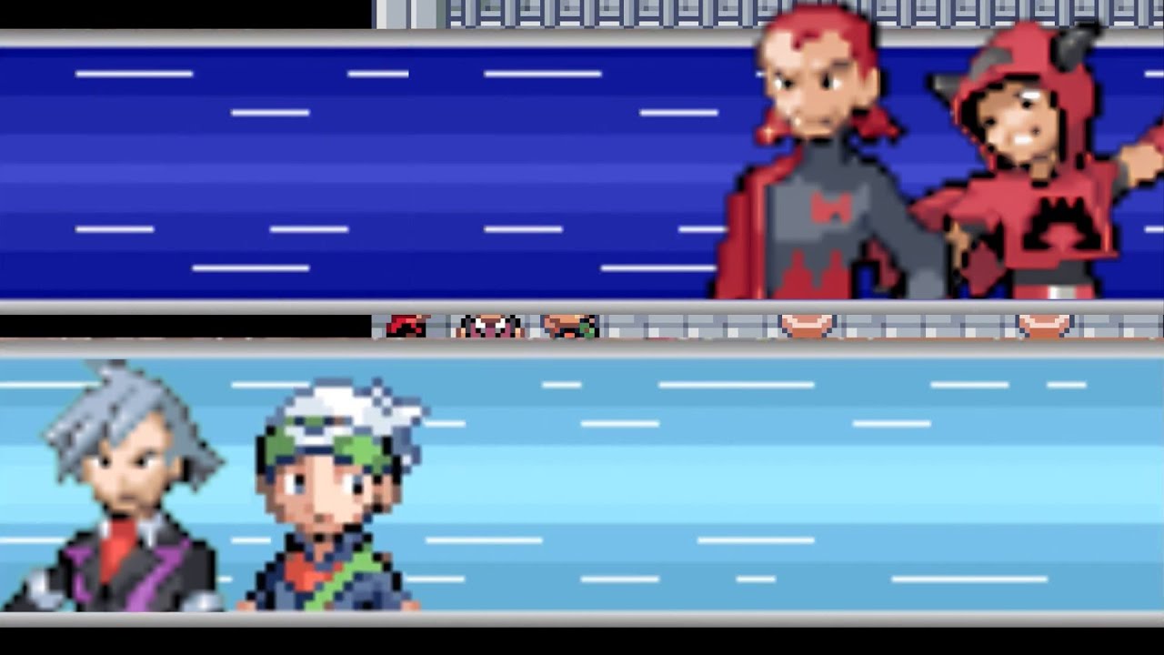 Pokemon Emerald Kaizo - vs Magma Leader Maxie and Magma Admin Tabitha (Double Battle with Superboss)