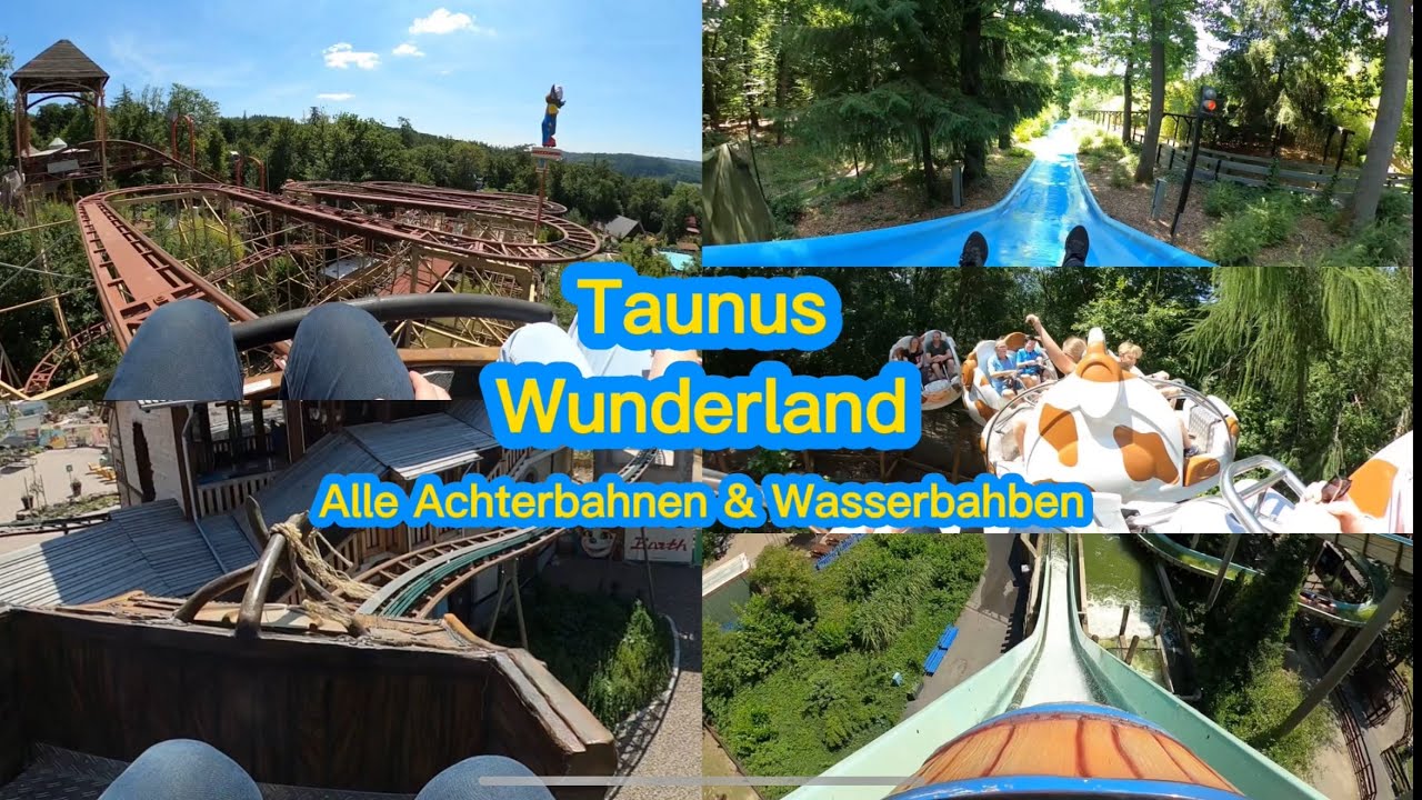 Alle Achterbahnen & Wasserbahnen (Onride) Taunus Wunderland 2025 (4K)