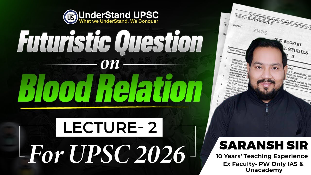 IMPORTANT & FUTURISTIC  QUESTION ON BLOOD RELATION | UPSC 2026 | CSAT 2026