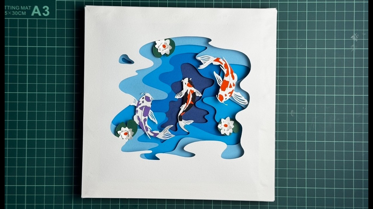 Japanese carp - 3D Layered Paper Art | DIY Tutorial